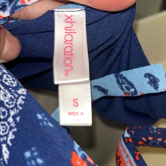 Xhilaration Navy and Red Patterned Mini Dress - Picture 2 of 5